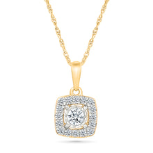 Squarish Gold & Diamond Pendant