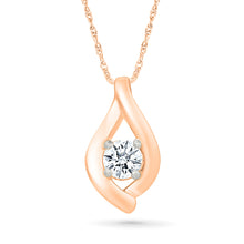 Teardrop Flame Gold & Diamond Pendant