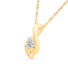Teardrop Flame Gold & Diamond Pendant
