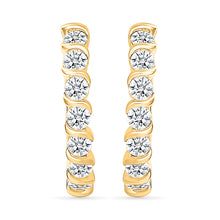 Gold & Diamond Hoops Earrings
