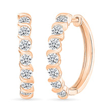 Gold & Diamond Hoops Earrings