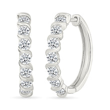 Gold & Diamond Hoops Earrings