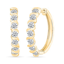 Gold & Diamond Hoops Earrings