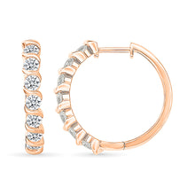 Gold & Diamond Hoops Earrings