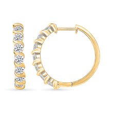 Gold & Diamond Hoops Earrings