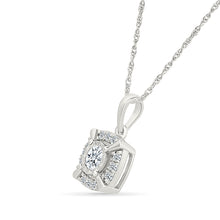 Radiant Halo Diamond Pendant