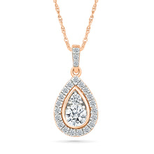 Pear-Shaped Diamond Halo Pendant