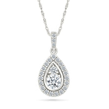 Pear-Shaped Diamond Halo Pendant