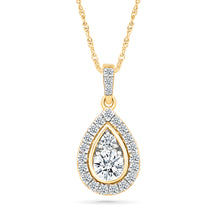 Pear-Shaped Diamond Halo Pendant