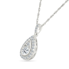 Pear-Shaped Diamond Halo Pendant