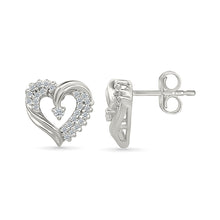 Gleaming Heart Gold & Diamond Studs Earrings