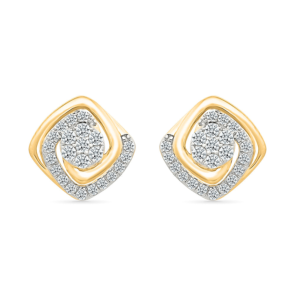 Twist bloom Gold & Diamond Earrings