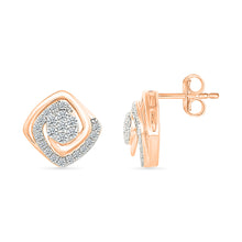 Twist bloom Gold & Diamond Earrings