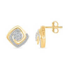 Twist bloom Gold & Diamond Earrings