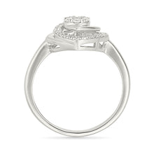 Swirl Diamond Cluster Ring