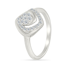 Swirl Diamond Cluster Ring