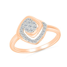 Swirl Diamond Cluster Ring