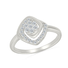 Swirl Diamond Cluster Ring