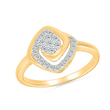Swirl Diamond Cluster Ring