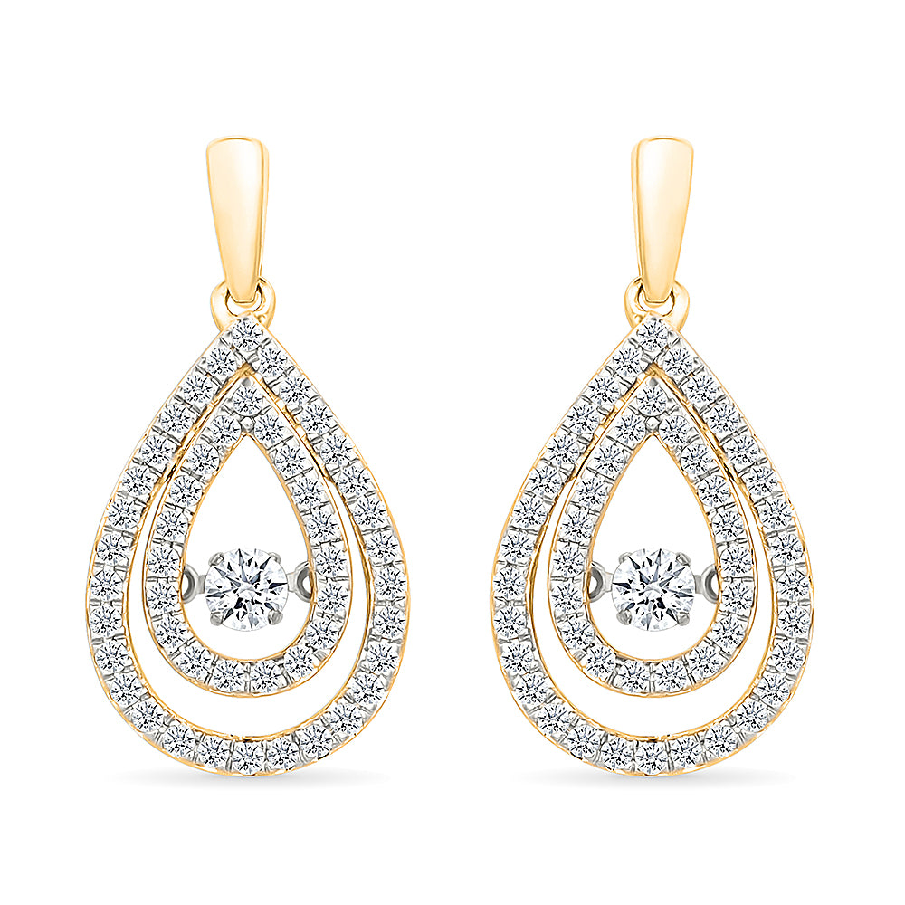 Halo Oval  Gold & Diamond Earrings