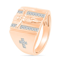 Crucifix Gold & Diamond Ring