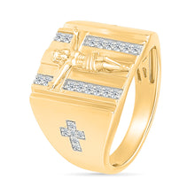 Crucifix Gold & Diamond Ring