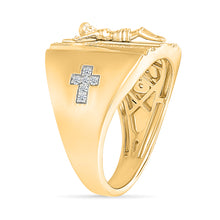 Crucifix Gold & Diamond Ring