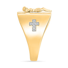 Crucifix Gold & Diamond Ring