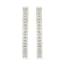 Round Diamond Hoop Earrings