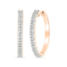 Round Diamond Hoop Earrings