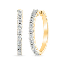 Round Diamond Hoop Earrings