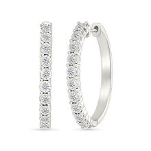 Round Diamond Hoop Earrings