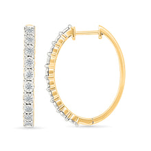 Round Diamond Hoop Earrings
