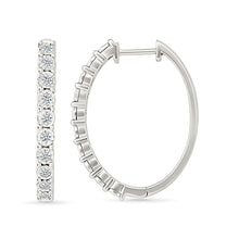 Round Diamond Hoop Earrings