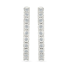 Round Diamond Hoop Earrings