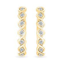 Twisted Diamond Hoop Earrings