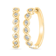 Twisted Diamond Hoop Earrings