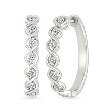 Twisted Diamond Hoop Earrings