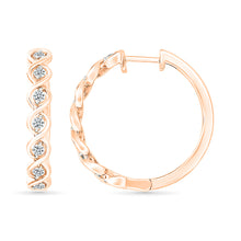 Twisted Diamond Hoop Earrings