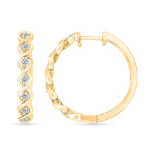 Twisted Diamond Hoop Earrings
