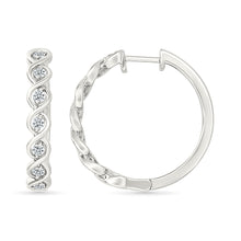Twisted Diamond Hoop Earrings
