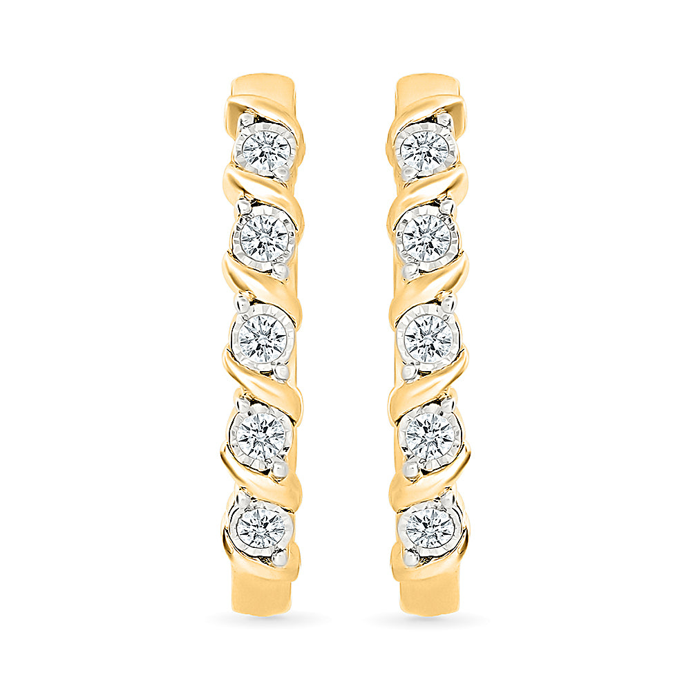 Celestial Spiral Diamond Hoops Earrings