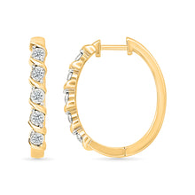 Celestial Spiral Diamond Hoops Earrings