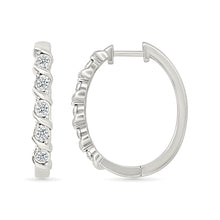 Celestial Spiral Diamond Hoops Earrings