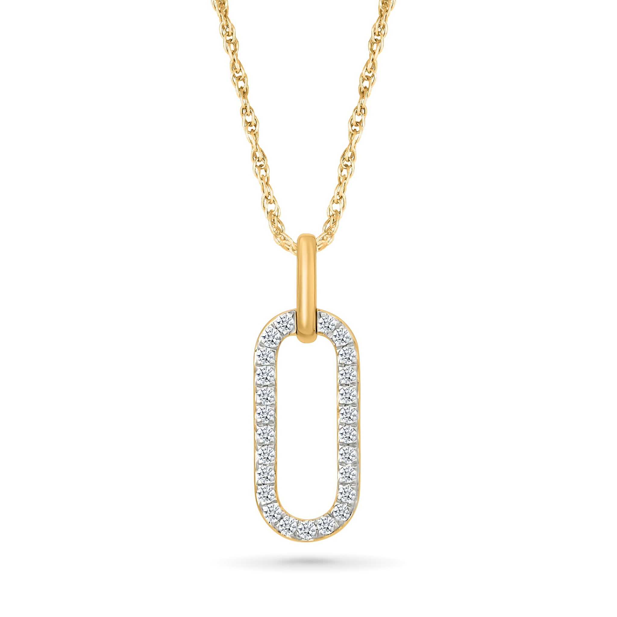 Diamond-Encrusted Oval Pendant