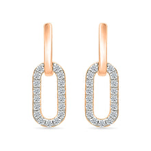 Interlocking Oval Gold & Diamond Earrings
