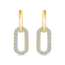 Interlocking Oval Gold & Diamond Earrings
