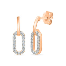 Interlocking Oval Gold & Diamond Earrings