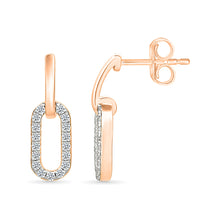 Interlocking Oval Gold & Diamond Earrings