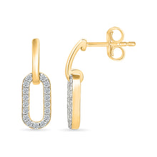 Interlocking Oval Gold & Diamond Earrings